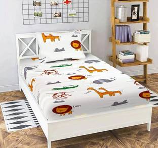 New leaf 220 TC Cotton Single Cartoon Flat Bedsheet