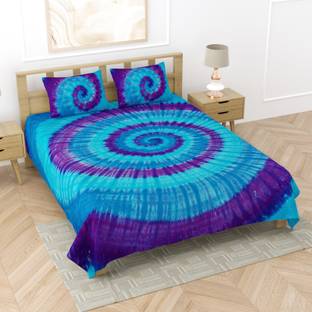 QADRI IMPEX 350 TC Cotton King Jaipuri Prints Flat Bedsheet