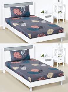Nt@ub 200 TC Cotton Single Printed Flat Bedsheet