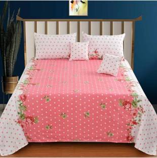 Apni Dukan 204 TC Cotton Queen Printed Flat Bedsheet