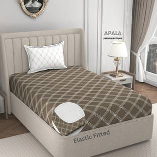 Apala Microfiber Single Fitted (Elastic) 280 TC Geometric Bedsheet