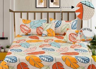 NCS 300 TC Cotton Double Floral Fitted (Elastic) Bedsheet