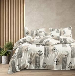CHHILAKIYA 310 TC Cotton Super King Printed Flat Bedsheet