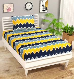 VAS COLLECTIONS Cotton Single Flat 160 TC Printed Bedsheet