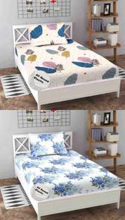 P.Rtrend 210 TC Cotton Single Printed Fitted (Elastic) Bedsheet