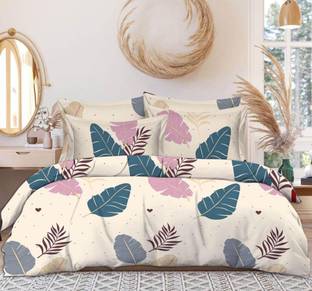 gencir Cotton King, Queen, Double Fitted (Elastic) 260 TC Printed Bedsheet