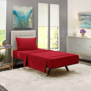 BEVI Microfiber Single Fitted (Elastic) 300 TC Solid Bedsheet