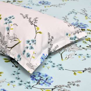 haus & kinder 186 TC Cotton Double Floral Flat Bedsheet