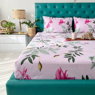 Urban Space 200 TC Cotton King Printed Fitted (Elastic) Bedsheet