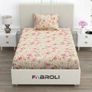 Fabroli Cotton Single Flat 300 TC Printed Bedsheet