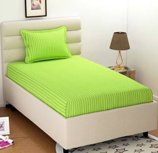 OICHY Microfiber Single Flat 280 TC Striped Bedsheet