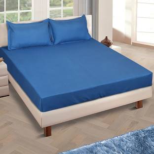 ROMEE Cotton Queen Flat 150 TC Solid Bedsheet