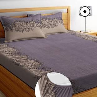 EXFAB 244 TC Cotton King Printed Fitted (Elastic) Bedsheet