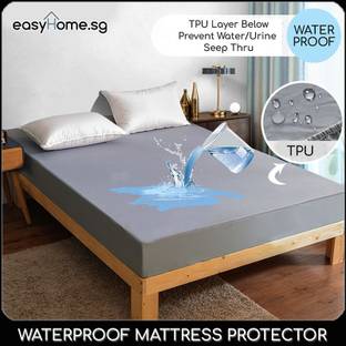 Chhapri Polyester Double, King, Queen Fitted (Elastic) 1 TC Solid Bedsheet