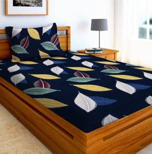 GooglyGoogly 260 TC Cotton Single Floral Flat Bedsheet