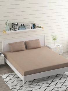 BROMWICK Microfiber Double Flat 300 TC Striped Bedsheet