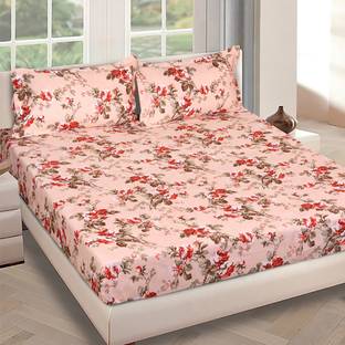 ROMEE Cotton Queen Flat 150 TC Floral Bedsheet