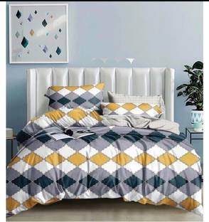 TYLORSTYLE 160 TC Cotton Double Geometric Flat Bedsheet