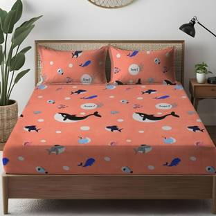 Weave & Décor Microfiber Double Flat 300 TC Cartoon Bedsheet