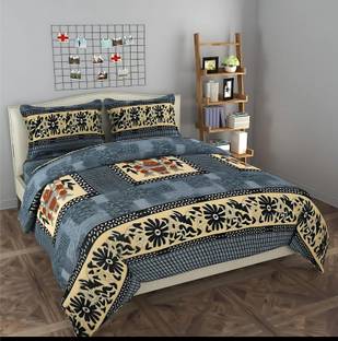 ruftree Velvet, Microfiber Queen Flat 320 TC Floral Bedsheet