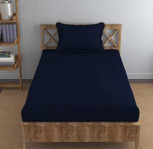 Trance Home Linen Cotton Single Flat 400 TC Solid Bedsheet