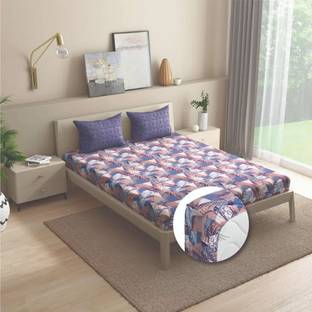 Wakefit 144 TC Cotton King Printed Fitted (Elastic) Bedsheet