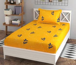 Rumps 220 TC Cotton Single Printed Fitted (Elastic) Bedsheet