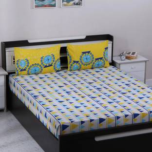 Flipkart SmartBuy Cotton Double Flat 104 TC Geometric Bedsheet