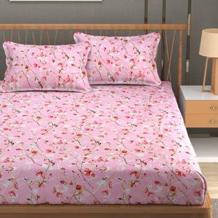 Mafatlal 210 TC Cotton King Floral Flat Bedsheet