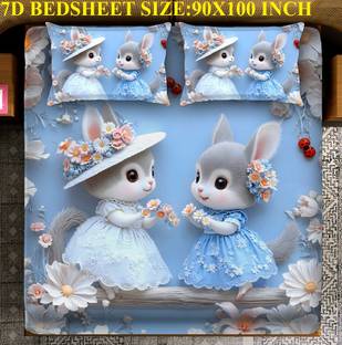 Laying Style Polycotton King Flat 400 TC Printed Bedsheet