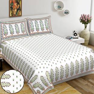 RAJDEVI JAIPUR PRINTS Cotton King Bed Cover
