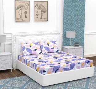 BEVI Microfiber Double Flat 300 TC Printed Bedsheet