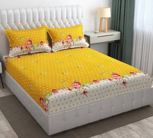 LOXICA 600 TC Cotton Double Printed Fitted (Elastic) Bedsheet
