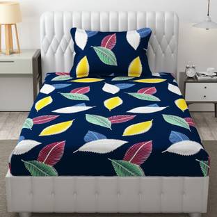 TINDLER KNOTS Cotton, Microfiber Single Flat 210 TC Geometric Bedsheet