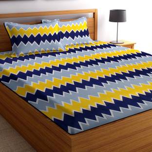 VAS COLLECTIONS 144 TC Microfiber Double Abstract Flat Bedsheet