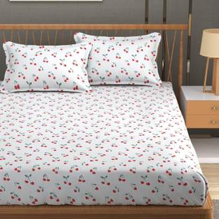 T9decorist Microfiber, Cotton Double Fitted (Elastic) 300 TC Printed Bedsheet