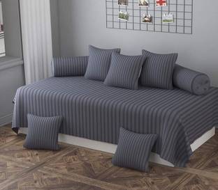 HOMYBEES 210 TC Cotton Single Striped Flat Bedsheet