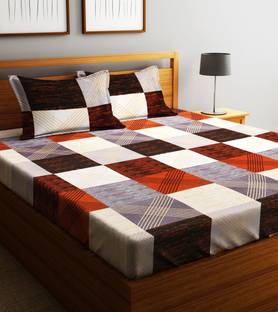 Fashion String Microfiber Double Flat 144 TC Printed Bedsheet