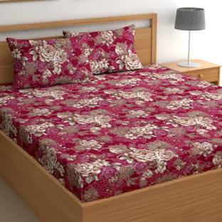 CG Homes 180 TC Cotton Double Printed Flat Bedsheet