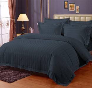 eleganzze 300 TC Cotton King Striped Flat Bedsheet