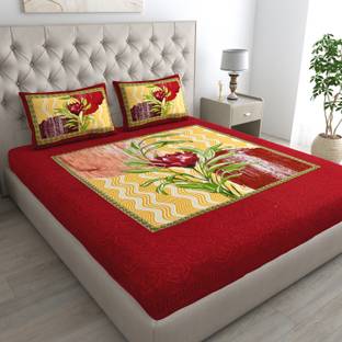 Cosito Cotton Double Flat 144 TC Jaipuri Prints Bedsheet