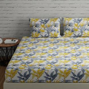 Huesland 144 TC Cotton Double Striped Flat Bedsheet