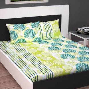 Divine Casa Cotton Double Flat 144 TC Printed Bedsheet