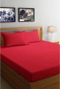 Krishnam Microfiber Double Flat 180 TC Solid Bedsheet