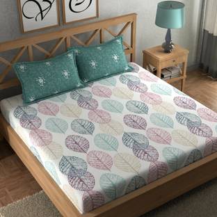 CHHAVI INDIA Microfiber Double Flat 210 TC Printed Bedsheet