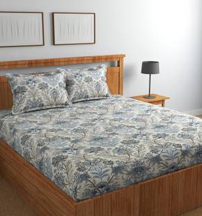 CHHILAKIYA 180 TC Cotton King 3D Printed Flat Bedsheet