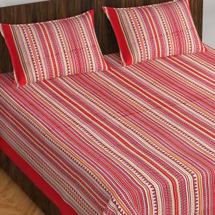 Home@shop Cotton Double Flat 144 TC Printed Bedsheet