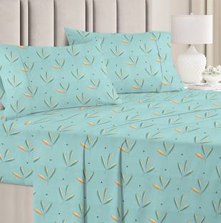 VAS COLLECTIONS 160 TC Cotton Double Floral Flat Bedsheet