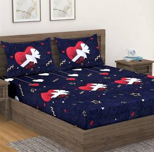Fashion String 144 TC Microfiber Double Printed Flat Bedsheet