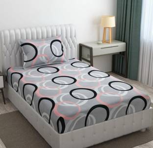 Dhuran 220 TC Microfiber Single Printed Fitted (Elastic) Bedsheet